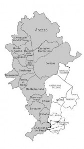 "Valdichiana mappa" by Bonjoisavo - Own work. Licensed under CC BY-SA 3.0 via Wikimedia Commons